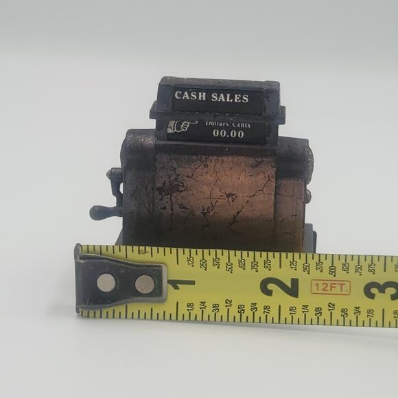 Vintage Metal Die Cast Mini Antique Cash Register Pencil Sharpener Collectors - Picture 5 of 6